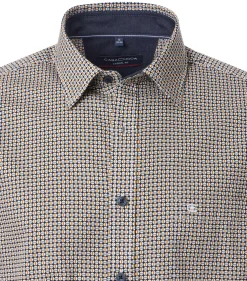 CASA MODA Sport casual fit overhemd, twill, geel dessin