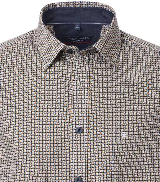 CASA MODA Sport casual fit overhemd, twill, geel dessin