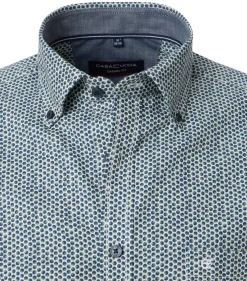 CASA MODA Sport casual fit overhemd, twill, wit met blauw en groen dessin