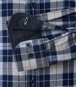 CASA MODA Sport casual fit overhemd, flanel, blauw geruit