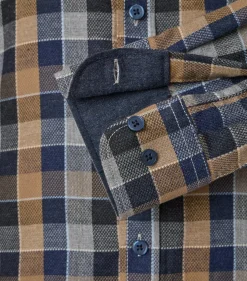 CASA MODA Sport casual fit overhemd, flanel, grijs geruit