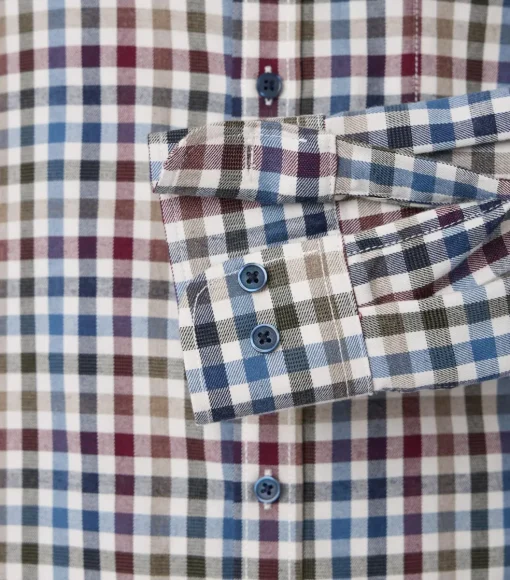 CASA MODA Sport casual fit overhemd, flanel, rood geruit