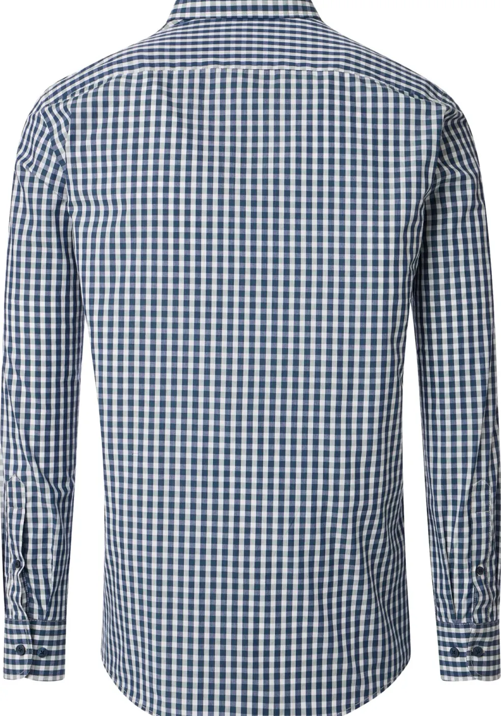 CASA MODA Sport casual fit overhemd, structuur, donkerblauw met wit en groen geruit