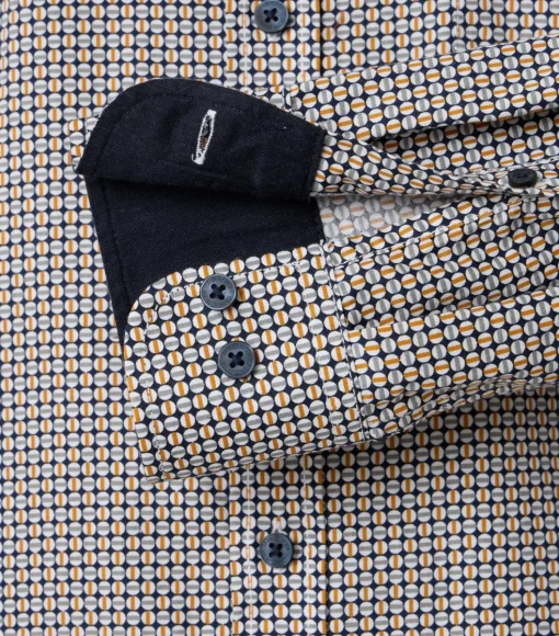 CASA MODA Sport casual fit overhemd, twill, geel dessin