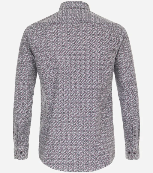 CASA MODA Sport casual fit overhemd, popeline, rood dessin