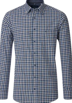 CASA MODA Sport comfort fit overhemd, flanel, blauw geruit