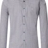 CASA MODA Sport comfort fit overhemd, popeline, wit met blauw en rood dessin