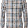 CASA MODA Sport comfort fit overhemd, flanel, blauw, wit en beige geruit