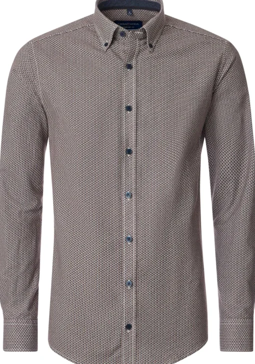 CASA MODA Sport comfort fit overhemd, flanel, bruin dessin