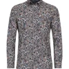 CASA MODA Sport comfort fit overhemd, structuur, oranje dessin