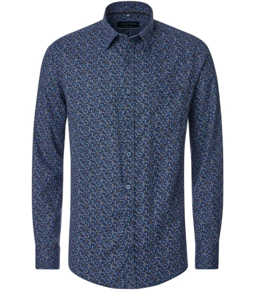 CASA MODA Sport comfort fit overhemd, twill, blauw dessin