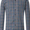 CASA MODA Sport comfort fit overhemd, dobby, blauw met wit, beige en petrol geruit