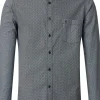 CASA MODA Sport comfort fit overhemd, twill, groen dessin