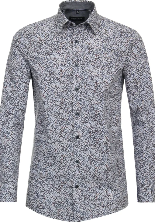 CASA MODA Sport comfort fit overhemd, popeline, blauw dessin