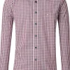 CASA MODA Sport comfort fit overhemd, popeline, donkerrood met wit geruit