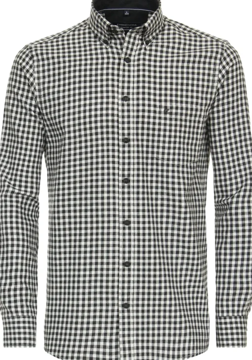 CASA MODA Sport comfort fit overhemd, flanel, antraciet geruit