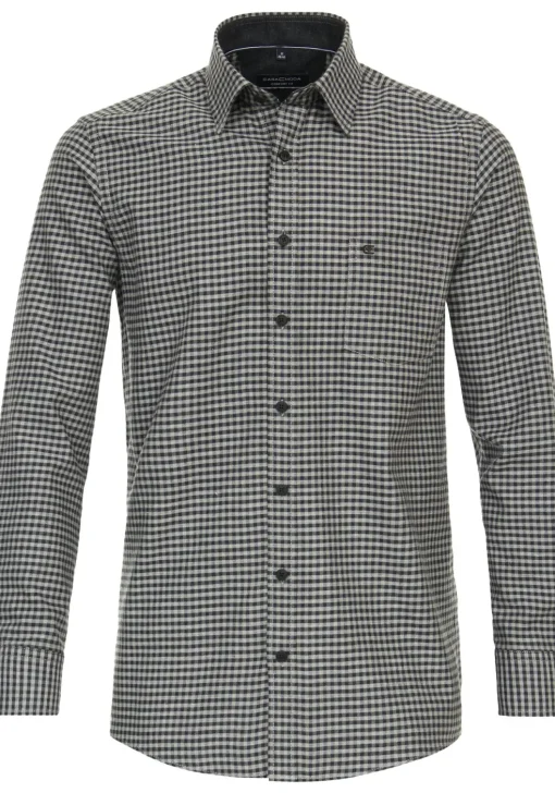 CASA MODA Sport comfort fit overhemd, flanel, groen geruit