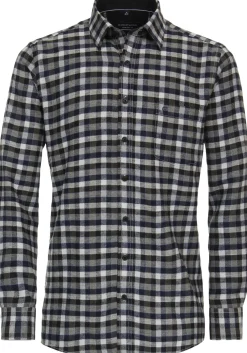 CASA MODA Sport comfort fit overhemd, flanel, groen geruit