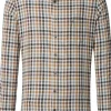 CASA MODA Sport comfort fit overhemd, flanel, beige, blauw en wit geruit