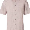 CASA MODA Sport comfort fit overhemd, korte mouw, popeline, wit met oranje en blauw dessin
