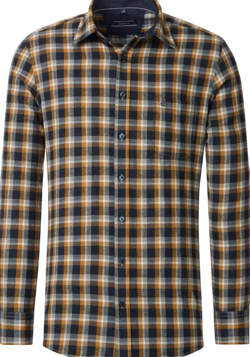 CASA MODA Sport comfort fit overhemd, flanel, blauw dessin