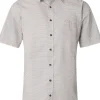 CASA MODA Sport comfort fit overhemd, korte mouw, popeline, blauw met groen en wit dessin