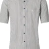 CASA MODA Sport comfort fit overhemd, korte mouw, popeline, wit met blauw en groen dessin