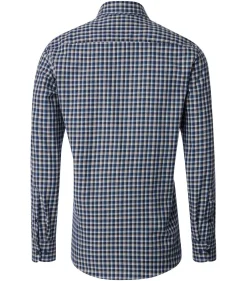 CASA MODA Sport comfort fit overhemd, flanel, blauw geruit