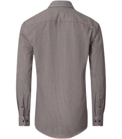 CASA MODA Sport comfort fit overhemd, flanel, bruin dessin