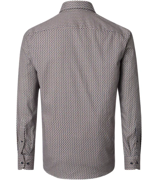 CASA MODA Sport comfort fit overhemd, popeline, bruin dessin