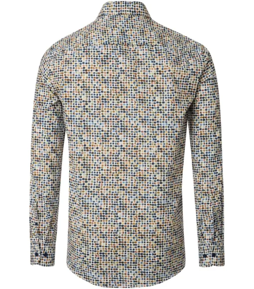 CASA MODA Sport comfort fit overhemd, popeline, groen dessin