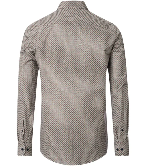 CASA MODA Sport comfort fit overhemd, popeline, groen dessin