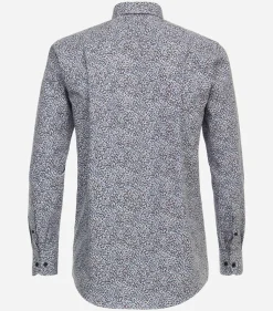 CASA MODA Sport comfort fit overhemd, popeline, blauw dessin