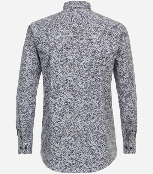 CASA MODA Sport comfort fit overhemd, popeline, blauw dessin