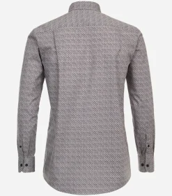 CASA MODA Sport comfort fit overhemd, popeline, rood dessin