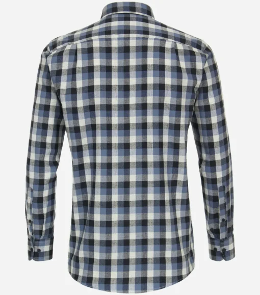 CASA MODA Sport comfort fit overhemd, flanel, blauw geruit