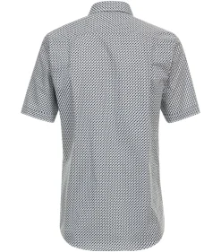 CASA MODA Sport comfort fit overhemd, korte mouw, popeline, blauw dessin