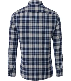 CASA MODA Sport comfort fit overhemd, flanel, blauw geruit
