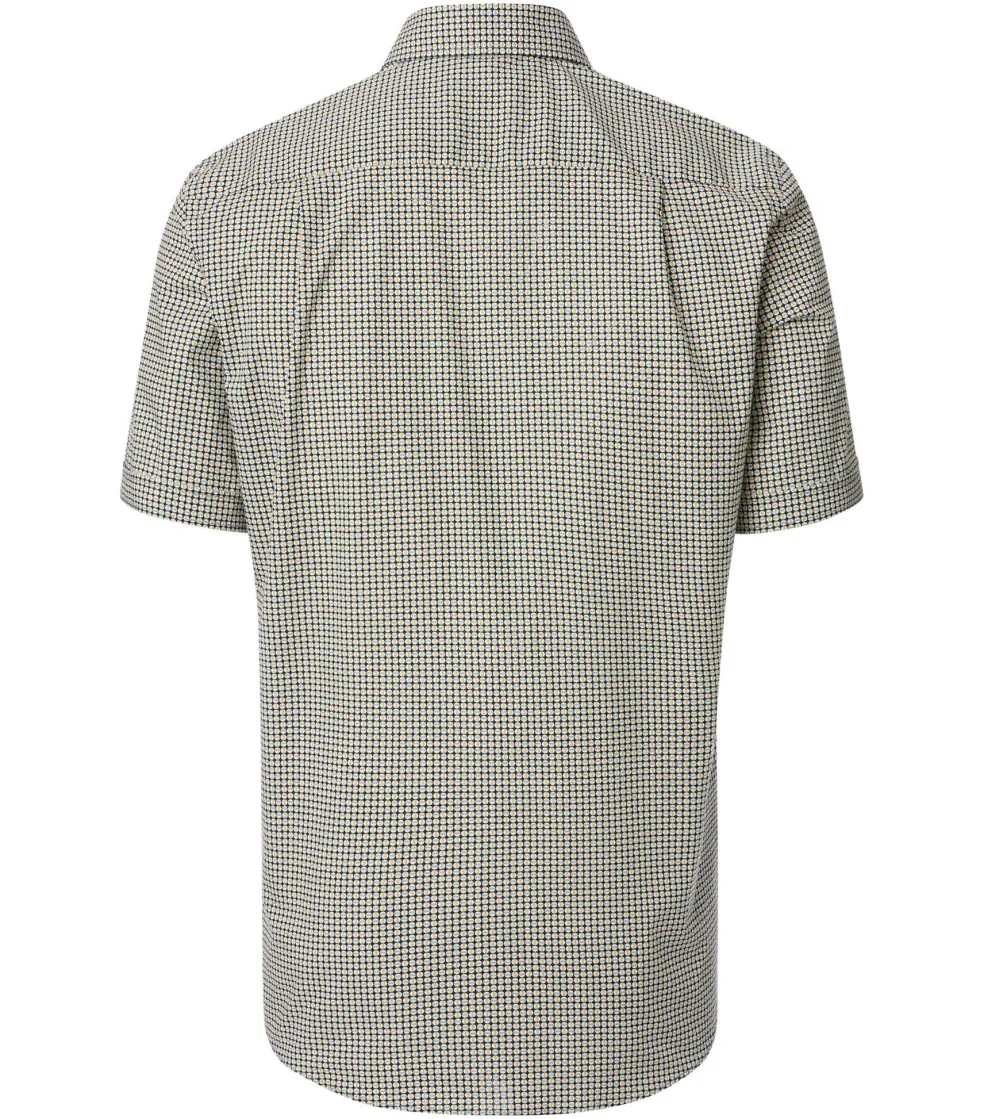 CASA MODA Sport comfort fit overhemd, korte mouw, popeline, blauw dessin