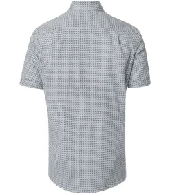 CASA MODA Sport comfort fit overhemd, korte mouw, popeline, blauw dessin