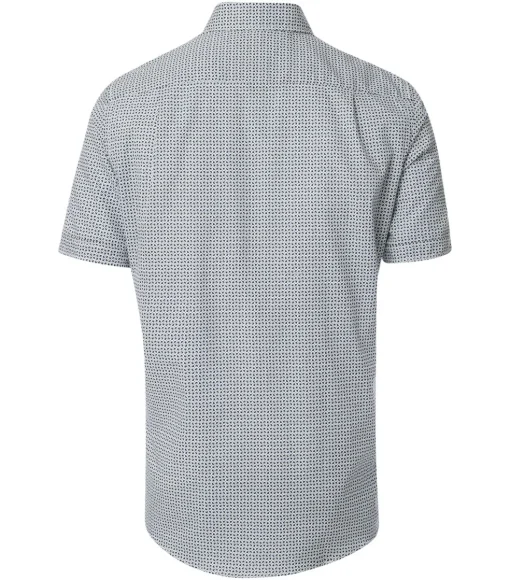 CASA MODA Sport comfort fit overhemd, korte mouw, popeline, blauw dessin