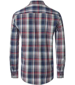 CASA MODA Sport comfort fit overhemd, flanel, blauw geruit