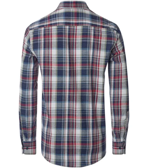 CASA MODA Sport comfort fit overhemd, flanel, blauw geruit