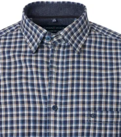 CASA MODA Sport comfort fit overhemd, flanel, blauw geruit