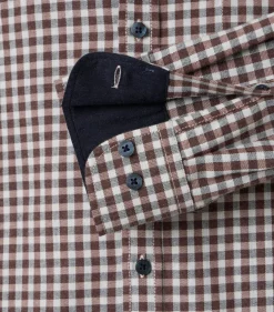 CASA MODA Sport comfort fit overhemd, flanel, bruin geruit
