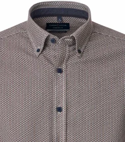 CASA MODA Sport comfort fit overhemd, flanel, bruin dessin