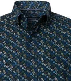 CASA MODA Sport comfort fit overhemd, popeline, blauw dessin