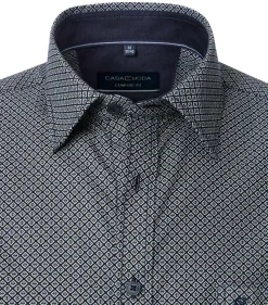 CASA MODA Sport comfort fit overhemd, twill, groen dessin