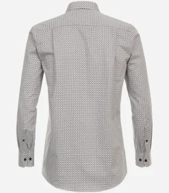 CASA MODA Sport comfort fit overhemd, popeline, geel dessin