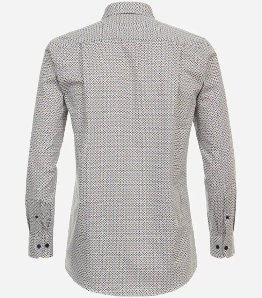 CASA MODA Sport comfort fit overhemd, popeline, geel dessin